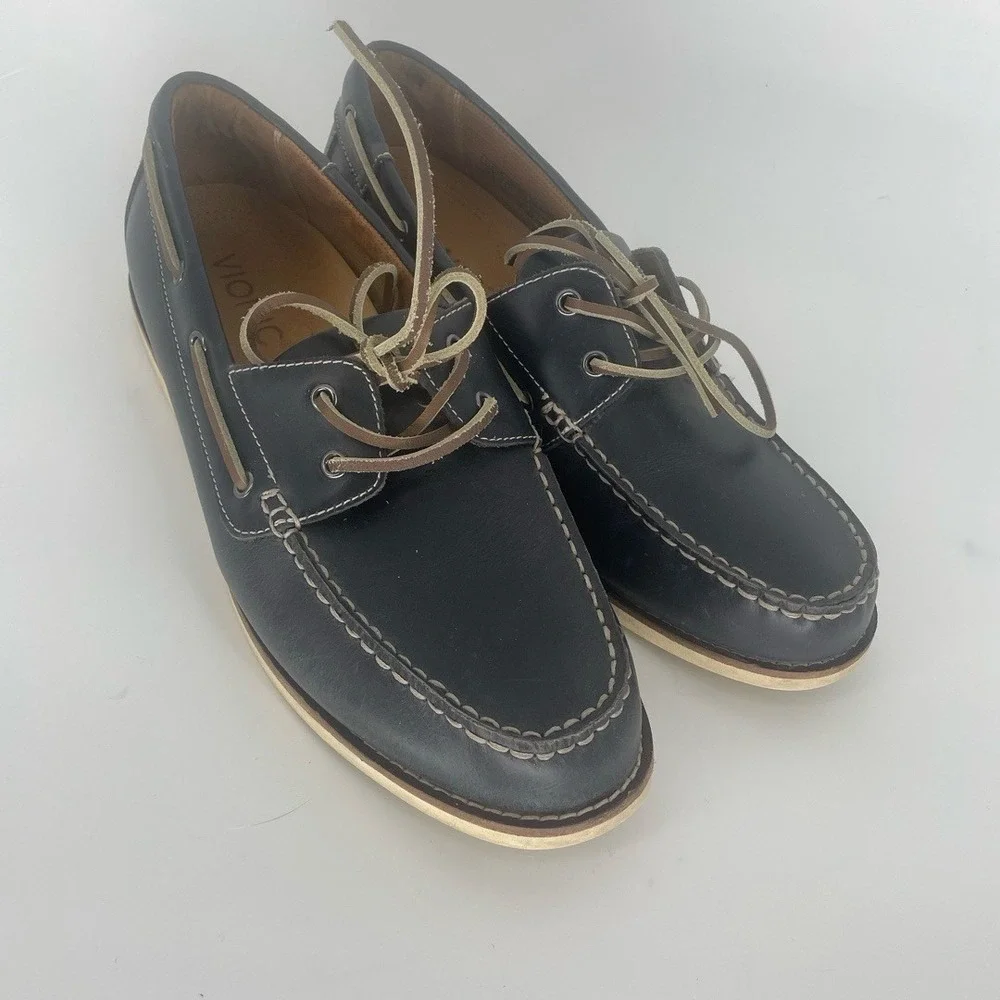 Vionic Spring Lloyd Boat Shoes Loafers‎ size 10 Navy Leather Preppy Comfort